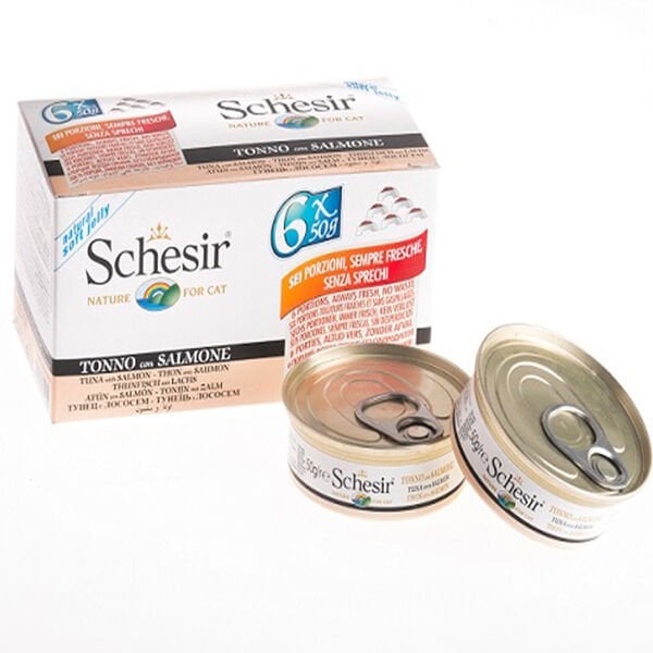 Schesir Multipack Somonlu Konserve Kedi Maması 1 Adet 6x50 Gr