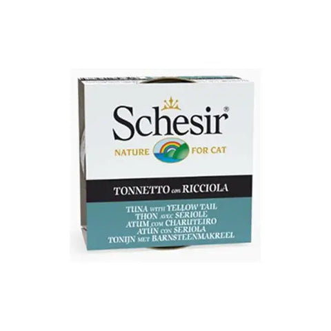 Schesir Ton Balıklı ve Sarı Kuyruk Jöleli Konserve Yetişkin Kedi Maması 85 Gr