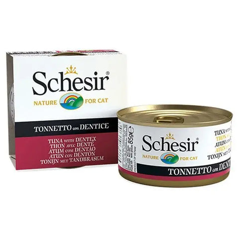 Schesir Ton Balıklı ve Sinarit Jöleli Konserve Yetişkin Kedi Maması 85 Gr