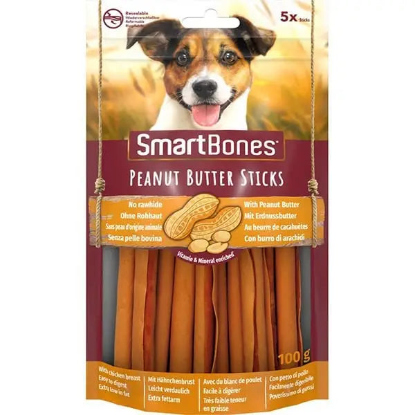 Smart Bones Fıstık Ezmeli Sticks Köpek ödülü 5 Adet 100 Gr