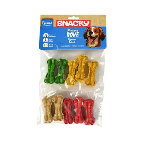 Snacky Munchy Renkli Press Köpek çiğneme Kemiği 10 Adet 110 Gr