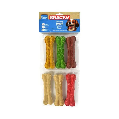 Snacky Munchy Renkli Press Köpek çiğneme Kemiği 6 Adet 255 Gr