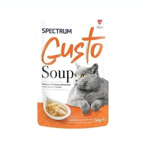 Spectrum Gusto Soup Tavuklu Somonlu ve Kabaklı Kedi çorbası 50 Gr