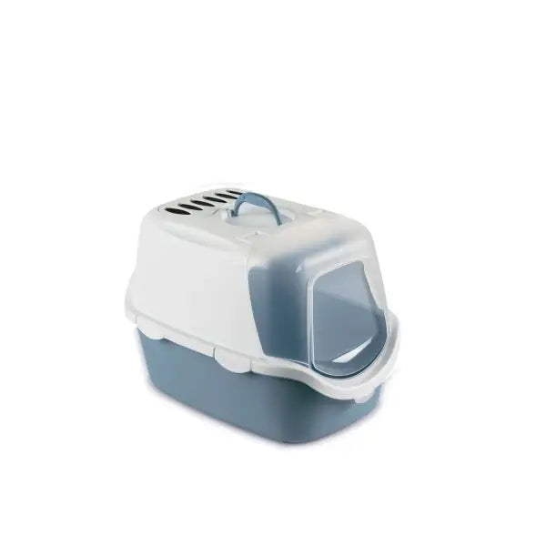 Stefanplast Cathy Easy Clean Filtreli Kapalı Kedi Tuvaleti Beyaz/mavi 56x40x40 Cm