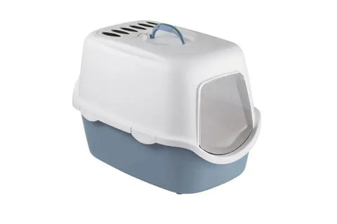 Stefanplast Cathy Filtreli Kapalı Kedi Tuvaleti Beyaz/mavi 56x40x40 Cm