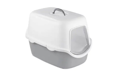 Stefanplast Cathy Kapalı Kedi Tuvaleti Beyaz/gri 56x40x40 Cm