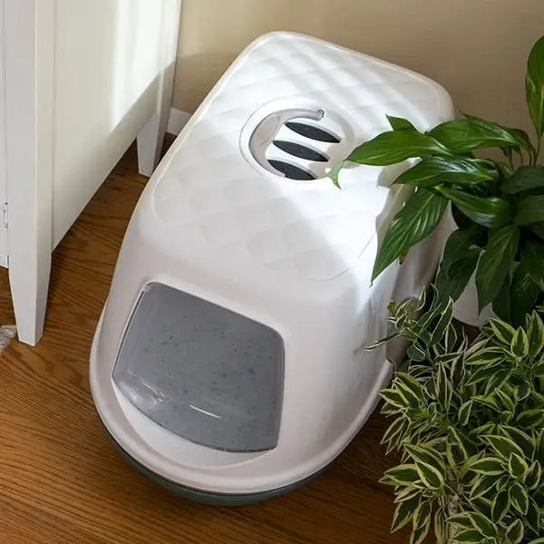 Stefanplast Furba Top Chic Elekli Kapalı Kedi Tuvaleti Beyaz/yeşil 58.5x39.4x42 Cm
