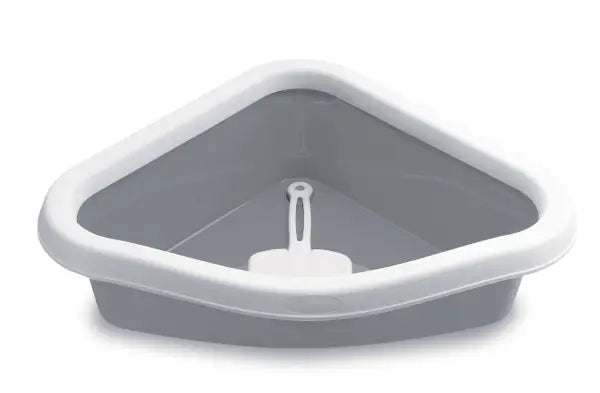 Stefanplast Sprint Corner Köşeli Açık Kedi Tuvaleti Beyaz/gri 56x40x14 Cm