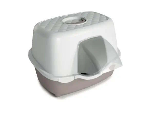 Stefanplast Tres Chic Karbon Filtreli Kapalı Kedi Tuvaleti Beyaz/bej 56x54.5x39 Cm