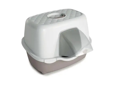 Stefanplast Tres Chic Karbon Filtreli Kapalı Kedi Tuvaleti Beyaz/bej 56x54.5x39 Cm