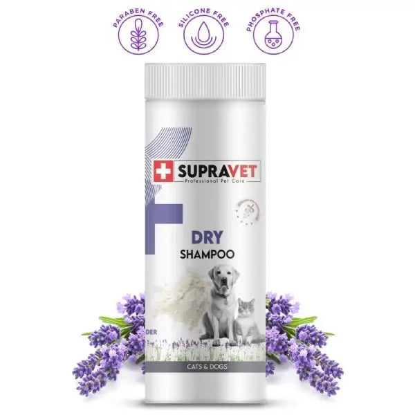 Supravet Dry Shampoo Lavanta özlü Kedi ve Köpek Toz şampuan 150 Ml