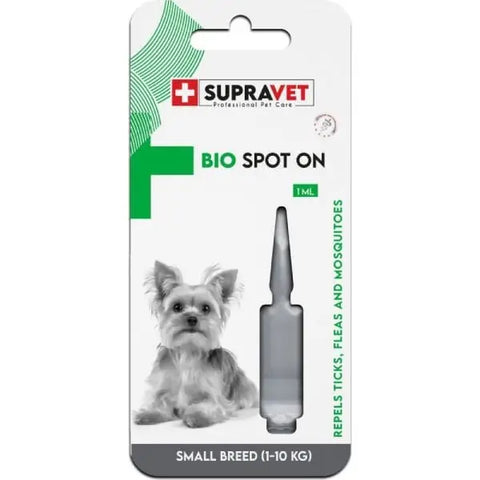 Supravet küçük Irk Köpek Deri ve Tüy Bakım Yağı Bit Pire Kene Dış Parazit Ense Damlası 1-10 Kg