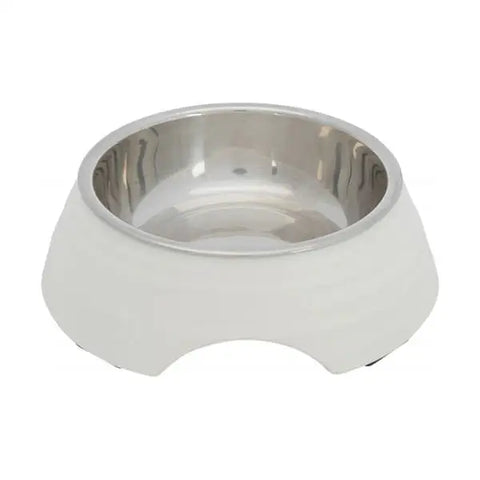 Trixie Melamin Paslanmaz çelik Köpek Mama ve Su Kabı Beyaz 0.2 Lt 14 Cm