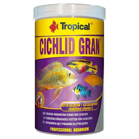 Tropical Cichlid Gran Balıkları için Renklendirici Granül Balık Yemi 250 Ml 138 Gr