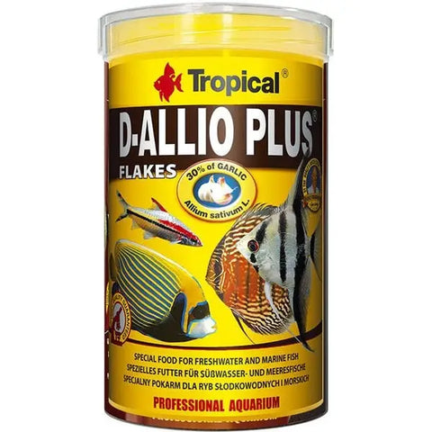 Tropical D-allio Plus Flake Discus Balıklar için Sarımsaklı Pul Balık Yemi 100 Ml 20 Gr