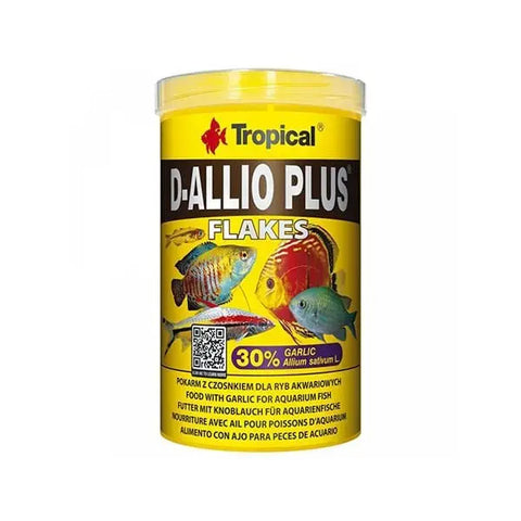 Tropical D-allio Plus Flake Discus Balıklar için Sarımsaklı Pul Balık Yemi 1000 Ml 200 Gr