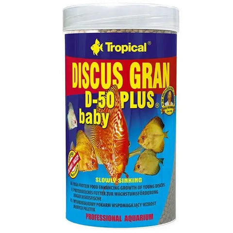 Tropical Discus Gran D-50 Plus Baby Yavru Balıkları için Renklendirici Granül Balık Yemi 250 Ml