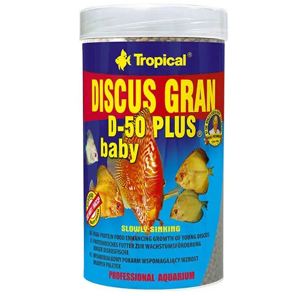 Tropical Discus Gran D-50 Plus Baby Yavru Balıkları için Renklendirici Granül Balık Yemi 100 Ml