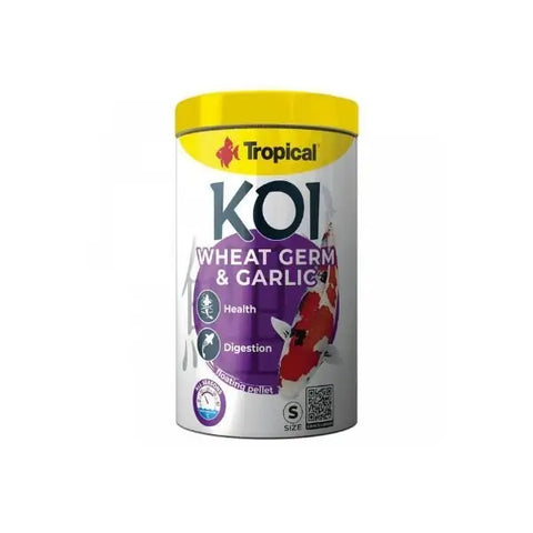 Tropical Koi Wheat Germ & Garlic s ve Japon Balıkları için Pellet Balık Yemi 1000 Ml 320 Gr