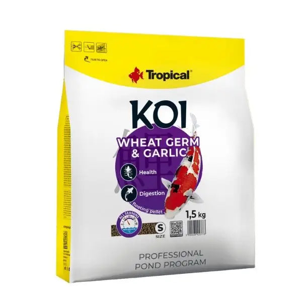 Tropical Koi Wheat Germ & Garlic ve Japon Balıkları için Pellet Balık Yemi Small 5 Lt 1.5 Kg