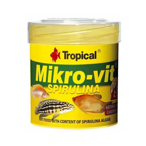 Tropical Mikro-vit Spirulina Yavru Balıklar için Algli Balık Yemi 50 Ml 32 Gr