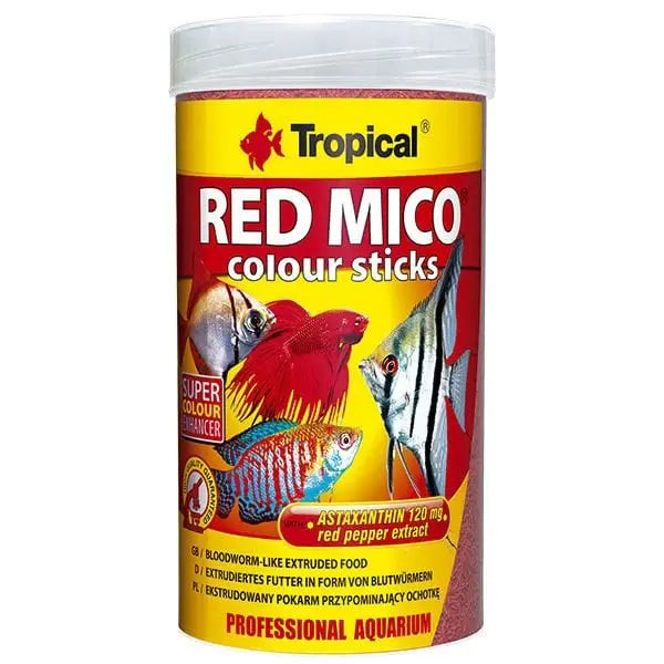 Tropical Red Mico Colour Sticks Kan Kurdu İçerikli Ekstrüde Balık Yemi 100 Ml 32 Gr