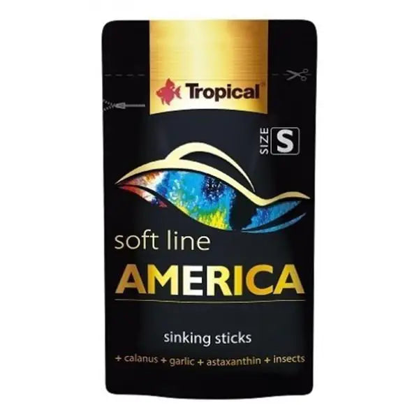 Tropical Softline America Kuzey ve Güney Amerika Balıkları için Yumuşak Taneli Balık Yemi Small 10