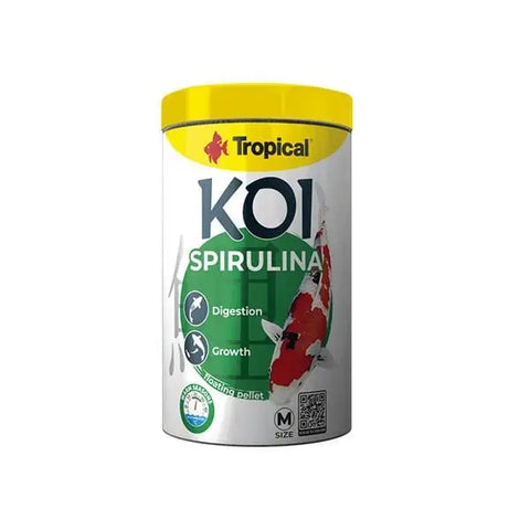 Tropical Spırulına Pellet Koi Balıkları için Katkılı Balık Yemi Medium 1000 Ml 320 Gr