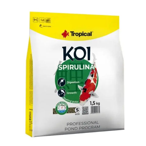 Tropical Spırulına Pellet Koi Balıkları için Katkılı Balık Yemi Small 5 Lt 1.5 Kg