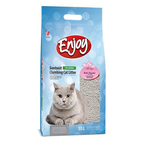 Enjoy Topaklanan Bebek Pudra Kokulu Bentonit Doğal Kedi Kumu 1 Adet 10 Lt