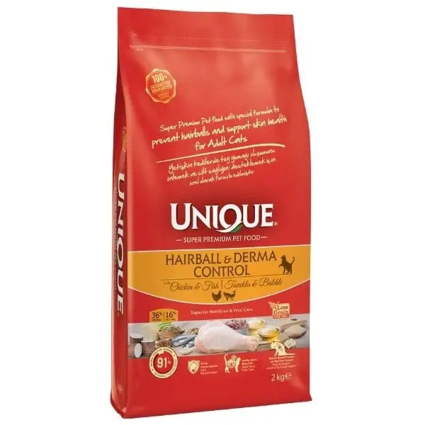 Unique Deri ve Tüy Sağlığı için Tavuklu Balıklı Yetişkin Kedi Maması 2 Kg