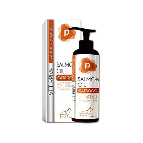 Vet Prive Veterinary Salmon Oil Kedi ve Köpekler için Omega 3 6 Sıvı Desteği 200 Ml