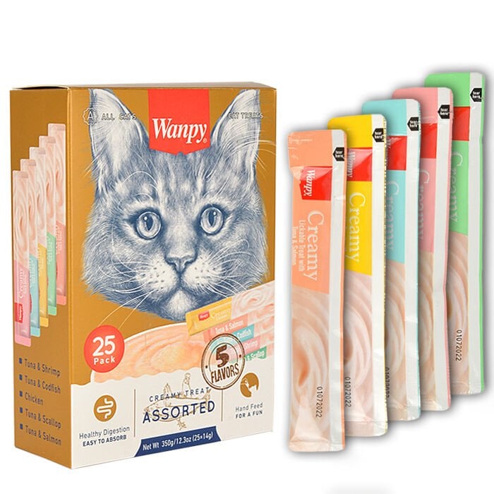 Wanpy Karışık Sıvı Kedi Ödül Maması 1 Adet 25x14 Gr
