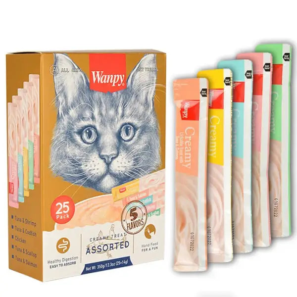 Wanpy Karışık Sıvı Kedi ödül Maması 25x14 Gr