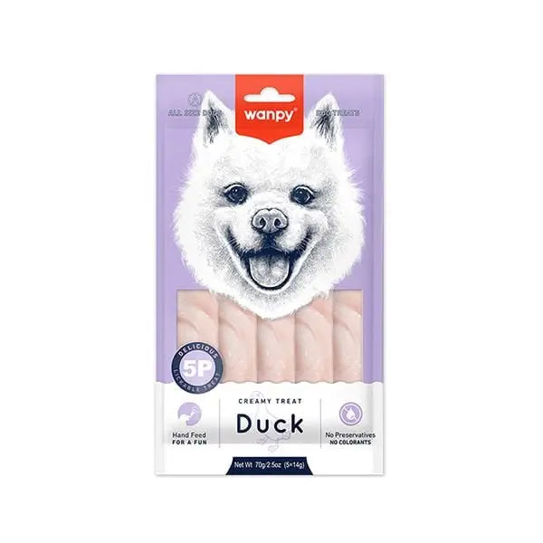 Wanpy Krema ördekli Sıvı Köpek ödülü 5x14 Gr