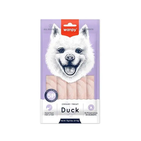 Wanpy Krema ördekli Sıvı Köpek ödülü 5x14 Gr