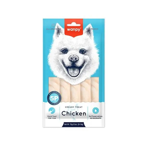 Wanpy Krema Tavuklu Sıvı Köpek ödülü 5x14 Gr