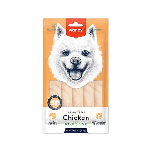 Wanpy Krema Tavuklu ve Peynirli Sıvı Köpek ödülü 5x14 Gr