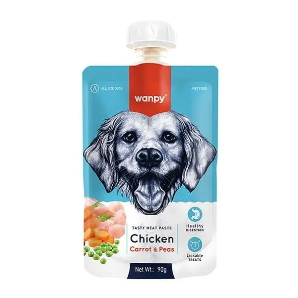 Wanpy Taze Tavuklu ve Havuçlu Et Ezmesi Doğal Köpek ödülü 90 Gr