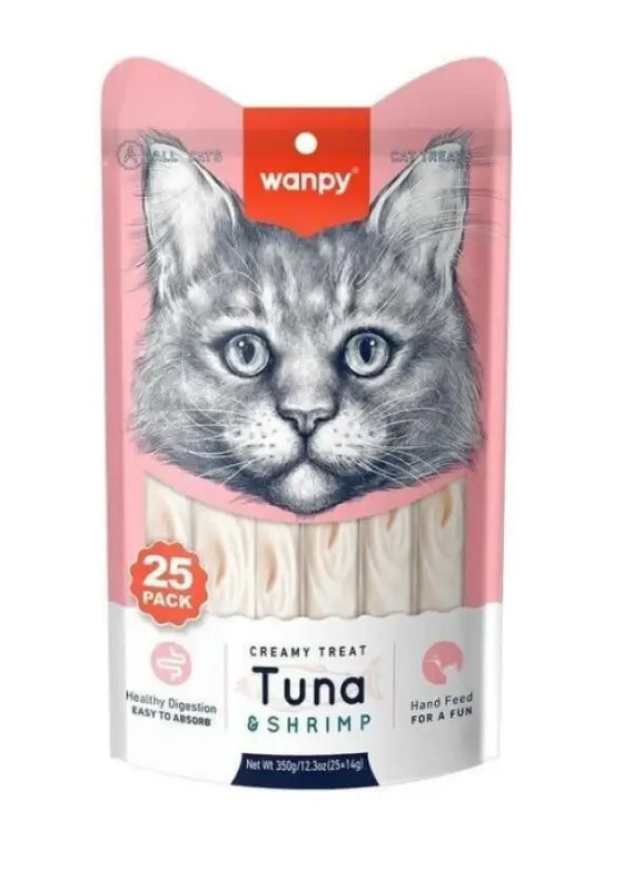 Wanpy Ton Balığı ve Karidesli Sıvı Kedi ödül Maması 25x14 Gr